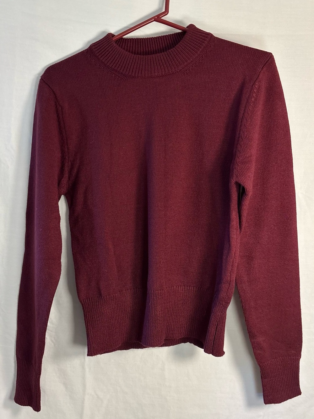 Zara Women's Scoop Crewneck Sweater in Deep Wine